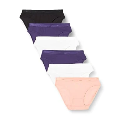 Afbeelding van Dim Boxershorts voor dames, katoen, kleuren en motieven, 3 stuks, Paarse set aubergine