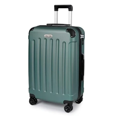 Afbeelding van TAN.TOMI Reiskoffer met 4 Wielen Handbagage 65L Ruimbagage Cijferslot Trolley Koffer Donkergroen