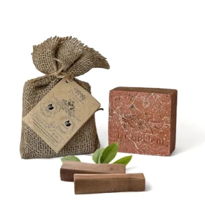 Image de Dr.Ancient Savon en bois de santal bio naturel végétalien traditionnel fait à la main anti âge, inflammatoire, couleur peau uniforme absolument sans produits chimiques ! Pure