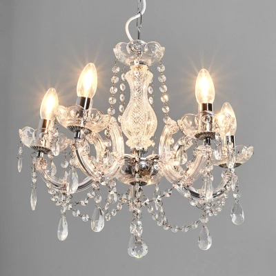 Afbeelding van Kroonluchter Marie Therese, chroom, 5 lamps