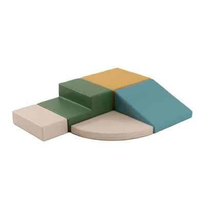 Afbeelding van IGLU SOFT PLAY Corner Climber Set van 5 reuzenzachte schuimbouwstenen (pastelzee)