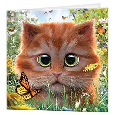 Afbeelding van 3D LiveLife Wenskaart Red Kitten van Deluxebase. Kleurrijke schattige kaart voor elke gelegenheid en leeftijd, verjaardag, originele licentie kunstenaar, David Penfound