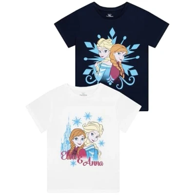 Afbeelding van Disney T shirt, verpakking van 2 stuks, Frozen shirt voor meisjes, Meerkleurig