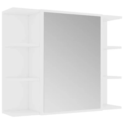 Afbeelding van vidaXL Badkamerspiegelkast 80x20,5x64 cm bewerkt hout wit