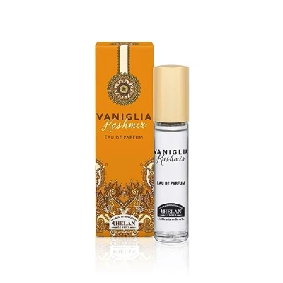 Afbeelding van Helan, Vanille kasjmier, parfum voor dames, eau de parfum, lichaamshuid, geur verheven door sandelhout en zachte vetiver uit Haïti, 10 ml, gemaakt in Italië