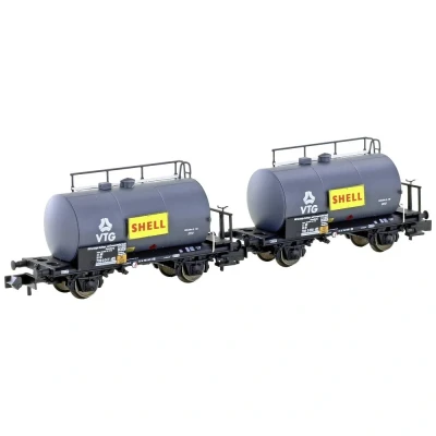 Afbeelding van Hobbytrain H24831 N 2 delige set lichte ketelwagens VTG/Shell van de DB
