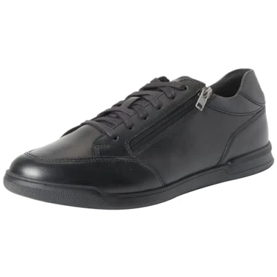 Afbeelding van Geox U Cordusio Sportieve veterschoenen, Heren, Maat: 42, Black Leer en textiel