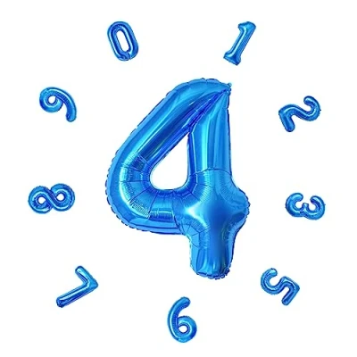 Afbeelding van Verjaardagsballonnen, cijfers, 101 cm, enorme heliumballonnen, verjaardagsdecoratie, feest, Nieuwjaar, huwelijksverjaardag, decoratie (blauw #4)