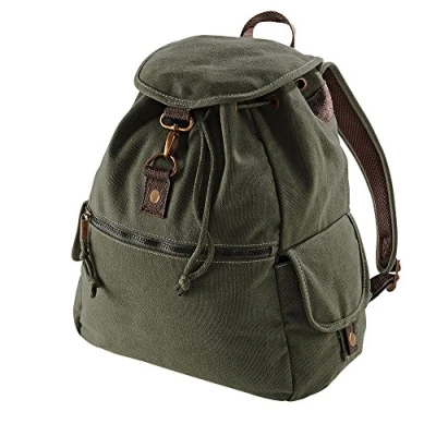 Afbeelding van Quadra Vintage canvas rugzak QD612 Military Green