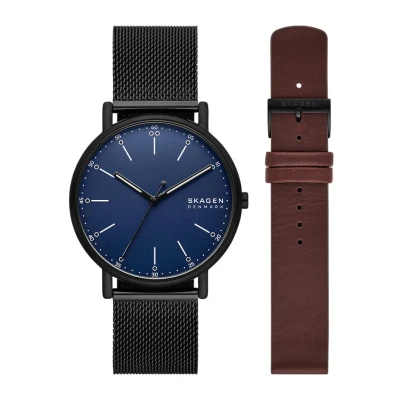 Afbeelding van Skagen heren Signatur horloge SKW6933SET in de kleur Zwart