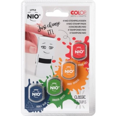 Afbeelding van Colop Little Nio Stempelkussen basiskleuren blauw groen oranje rood