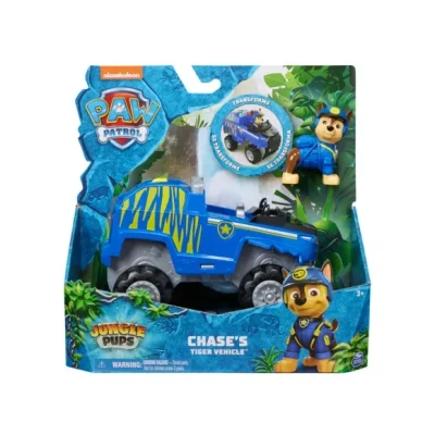 Afbeelding van PAW Patrol Jungle Pups Chase&#039;s Tijger voertuig speelgoedauto met speelfiguur