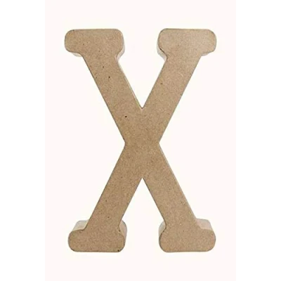 Afbeelding van Décopatch Ref AC417O Alfabet van papier maché Grappige kleine letter &quot;X&quot; Grappig om te decoreren met decopatch Lijm &amp; lak Bruin 5 x 22 23 cm