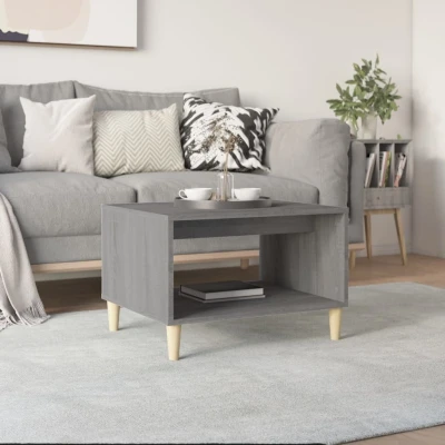 Afbeelding van Salontafel 60x50x40 cm bewerkt hout grijs sonoma eikenkleurig