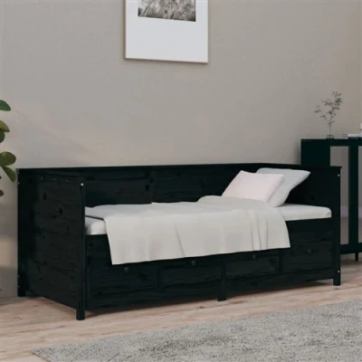 Afbeelding van vidaXL Slaapbank 75x190 cm massief grenenhout zwart