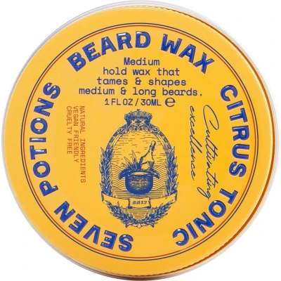 Afbeelding van Seven Potions Baardwax voor Mannen — Medium Hold Styling Wax om je Baard in Model te Brengen en Voeden Natuurlijk, Vegan, Diervriendelijk Citrus Tonic (30 ml)