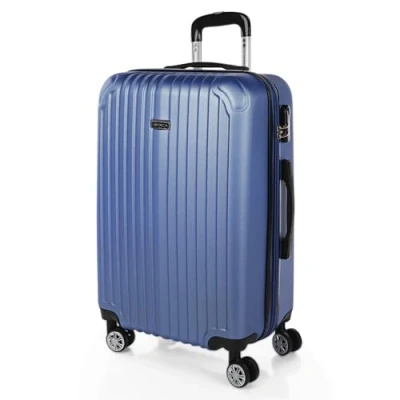 Image de ITACA Valise Moyenne 65 cm. Soute Avion Rigide 4 Roulettes De Voyage Résistante en Matériau ABS Ultra Légère avec Cadenas à Combinaison, Blauwe Saffier