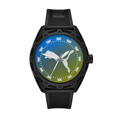 Afbeelding van Puma Street Watch voor heren, kwartsuurwerk met PU armband, siliconen, leer of roestvrij staal, Wit., Riem