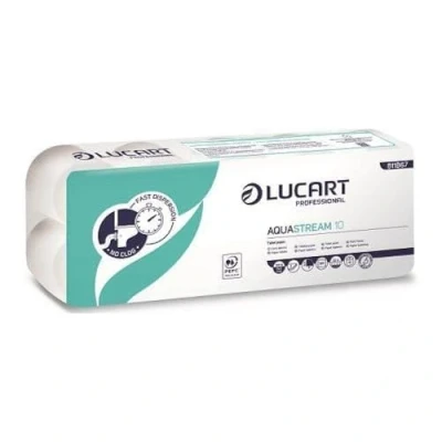 Afbeelding van Lucart Professional, AquaStream 10 rollen à 200 scheuren per verpakking, 9,5 x 11 cm, stuks