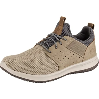 Afbeelding van Skechers Delson Instappers, Heren, Maat: 46, Taupe Imitatieleer/ textiel