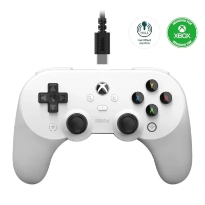 Afbeelding van 8Bitdo Pro 2 Wired Controller for Xbox, Hall Effect Joystick Update, 3.5mm Audio Jack, Compatible with Xbox Series XS, One, Windows 10/11 Officially Licensed (White)