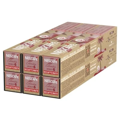 Afbeelding van NESCAFÉ Farmers Origin s Colombia Espresso cafeïnevrij, 6 x 10 koffiecapsules, goedgekeurd voor Nespresso machines