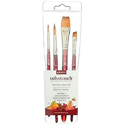 Afbeelding van PRINCETON Velvetouch Professionele set met 4 penselen