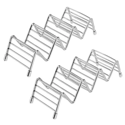 Afbeelding van MengH SHOP Taco Houder Roestvrij Staal Golfvorm Gereedschap Keuken Gadget voor Harde of Zachte Shell Tacos Hot Dog 2 Stuks