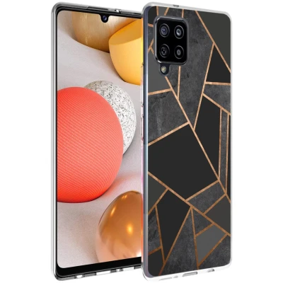 Afbeelding van iMoshion hoesje Geschikt voor Samsung Galaxy A42 Siliconen Design Zwart / Transparant Splatter Black