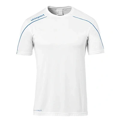 Afbeelding van Uhlsport Stream 22 Shirt Korte Mouw Heren Wit / Royal Maat: 2XL