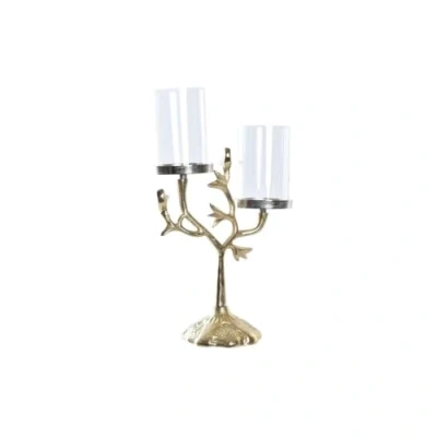 Afbeelding van Kroonkandelaar DKD Home Decor Kristal Gouden Aluminium Vogels (29 x 15 48 cm)