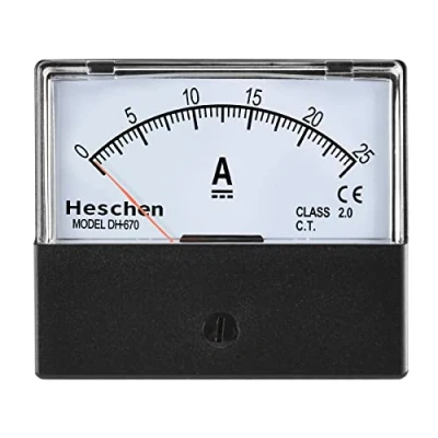 Afbeelding van Heschen Rechthoek Panel gemonteerd stroom meter tester Ampèremeter Dh 670 DC 0 25 A klasse 2.0