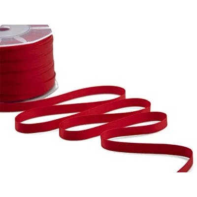 Afbeelding van Furlanis Dubbel satijnen lint, Italiaanse stof rood, 10 mm x 25 m