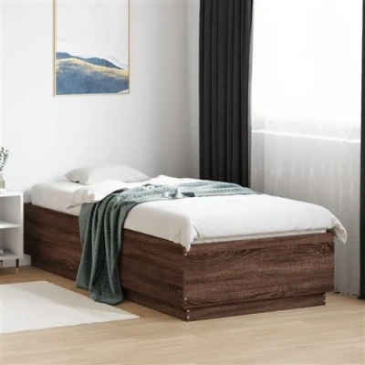 Afbeelding van vidaXL Bedframe met LED verlichting bruin eikenkleur 90x200 cm