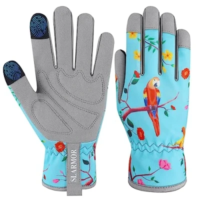 Afbeelding van Tuinierhandschoenen voor dames, tuinhandschoenen dames met touchscreen, microvezelleer, tuinieren, binnenplaats, landschapsarchitectuur, magazijn, buiten