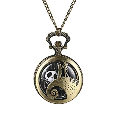 Afbeelding van JewelryWe zakhorloge voor koppels schattig patroon spook paar cijfers legering heren dames, Koper