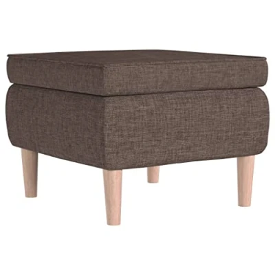 Afbeelding van Kruk met houten poten stof taupe
