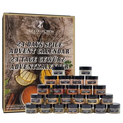 Afbeelding van Only Spices Kruidenadventskalender 2023, kerstkalender voor volwassenen, 24 hoogwaardige keukenkruiden, keukencadeau, adventskalender mannen en vrouwen