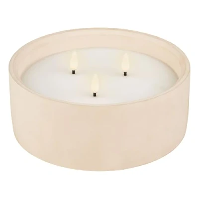 Afbeelding van Led kaars voor buiten Lumineo Ø 20 x 8 cm (Beton, 3 leds, Beige)