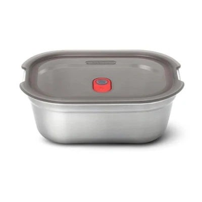 Afbeelding van BLACK + BLUM Multifunctionele box, lunchbox van roestvrij staal, 1200 ml, geschikt voor oven, magnetron, vriezer en vaatwasser, vacuümafdichting stoomventiel in de