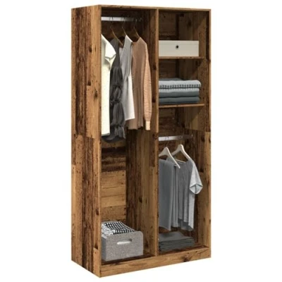 Afbeelding van vidaXL Kledingkast 100x50x200 cm bewerkt hout oud