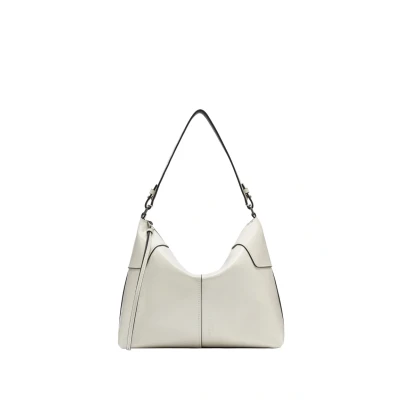 Afbeelding van LIEBESKIND BERLIN Leren Schoudertas Mila Lack Distressed Hobo Bag Milk Crème
