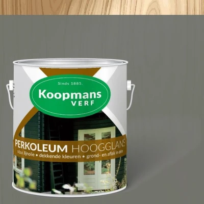 Afbeelding van Koopmans Perkoleum Donkergrijs Hoogglans Dekkend 2.5L kleur Beits