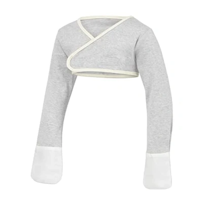 Afbeelding van ScratchSleeves Anti kras wanten die op hun plaats blijven voor jeukende jonge kinderen Cross over, grijs.