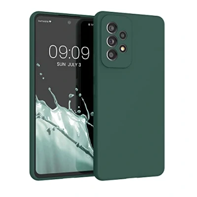 Afbeelding van kwmobile telefoonhoesje geschikt voor Samsung Galaxy A53 5G Hoesje met siliconen coating Smartphone case in mosgroen