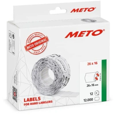 Afbeelding van Etiket Meto 26x16 Wit Permanent