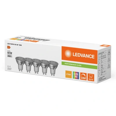 Afbeelding van Ledvance Gu10 Led Lamp Performance 5 pack 36 4,5w 2700k Dimbaar LEDdirect.nl