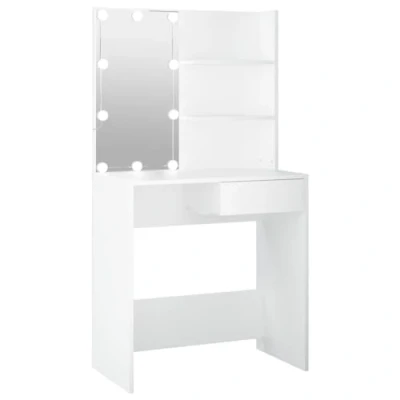 Afbeelding van Kaptafel met LED verlichting 74,5x40x141 cm wit