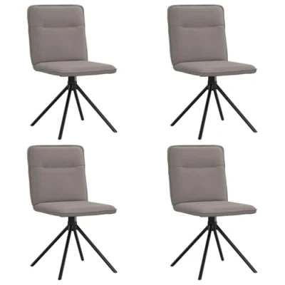 Afbeelding van vidaXL Eetkamerstoelen 4 st draaibaar stof taupe
