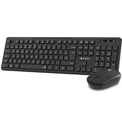 Afbeelding van Toetsenbord en draadloze muis Subblim SUBKBC CSSW10 Zwart QWERTY Spaans